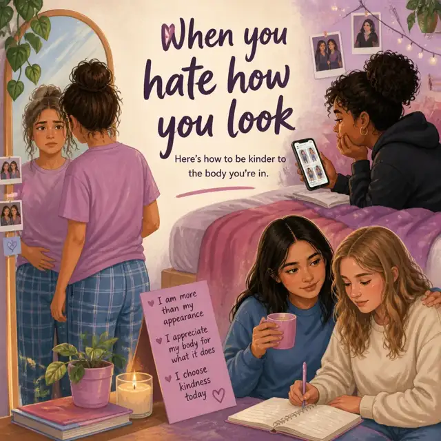 Editorial illustration for the When you hate how you look guide