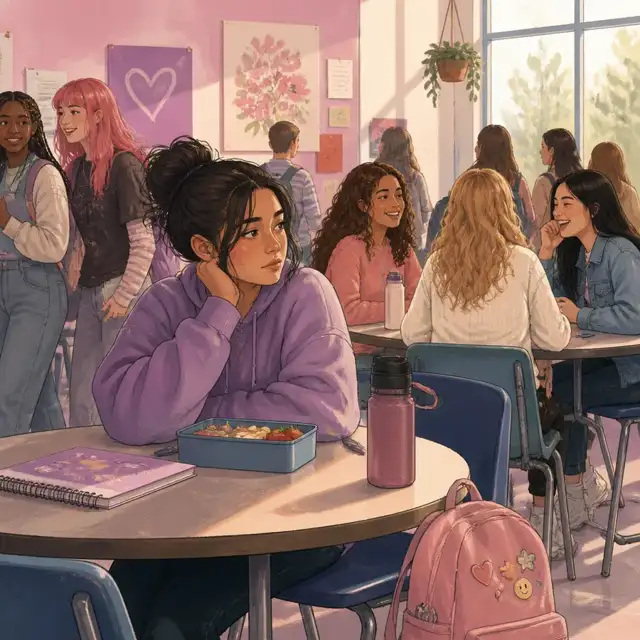 Editorial illustration for the What to do when school feels lonely guide