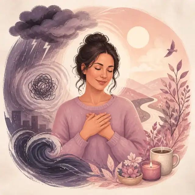 Editorial illustration for the Understanding cortisol and chronic stress guide