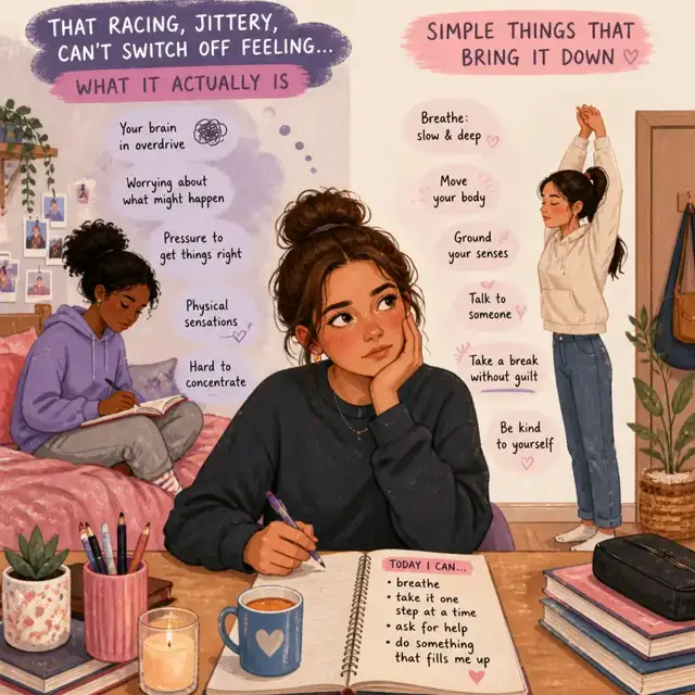 Editorial illustration for the Understanding anxiety and how to calm it guide
