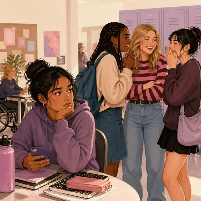 Editorial illustration for the Surviving big girl-group friendships guide