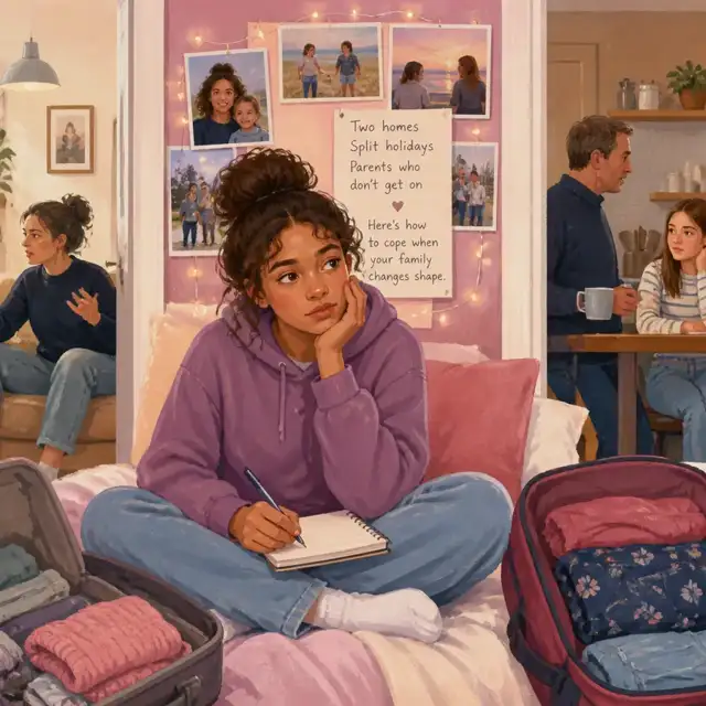 Editorial illustration for the When your parents are separated or divorced guide