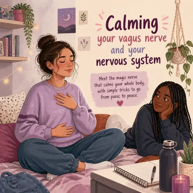 Editorial illustration for the Calming your vagus nerve and your nervous system guide