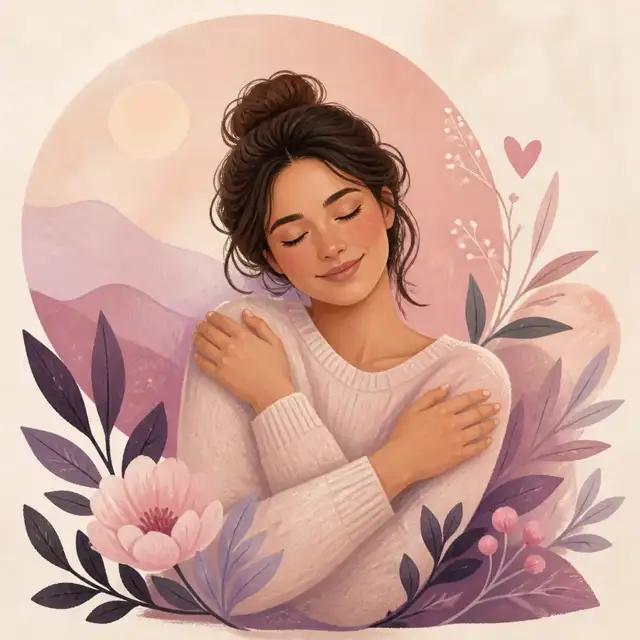 Editorial illustration for the The importance of being kind to ourselves guide