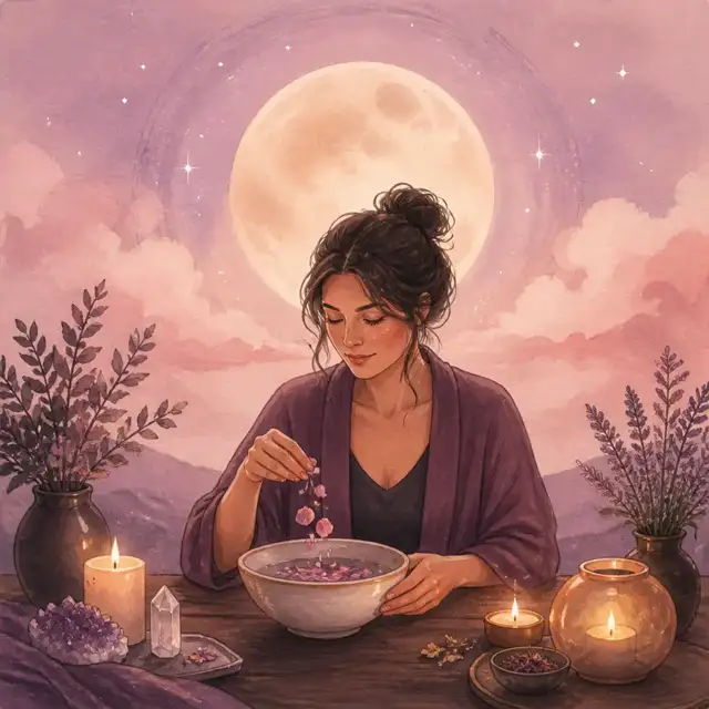 Editorial illustration for the A simple moon ritual for releasing and resetting guide