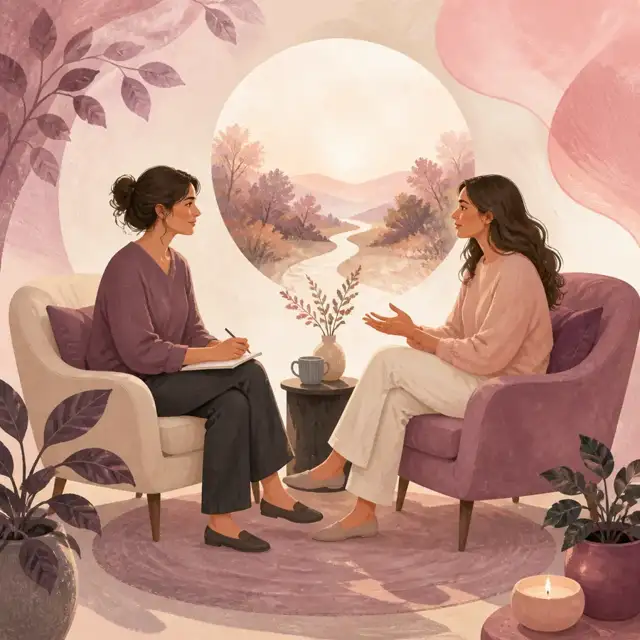 Editorial illustration for the Why talking therapy is worth considering guide