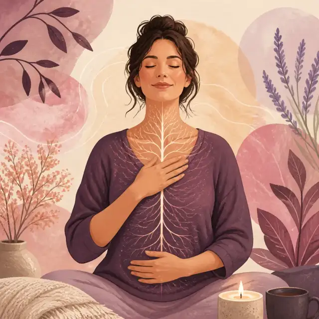 Editorial illustration for the Calming your vagus nerve and your nervous system guide